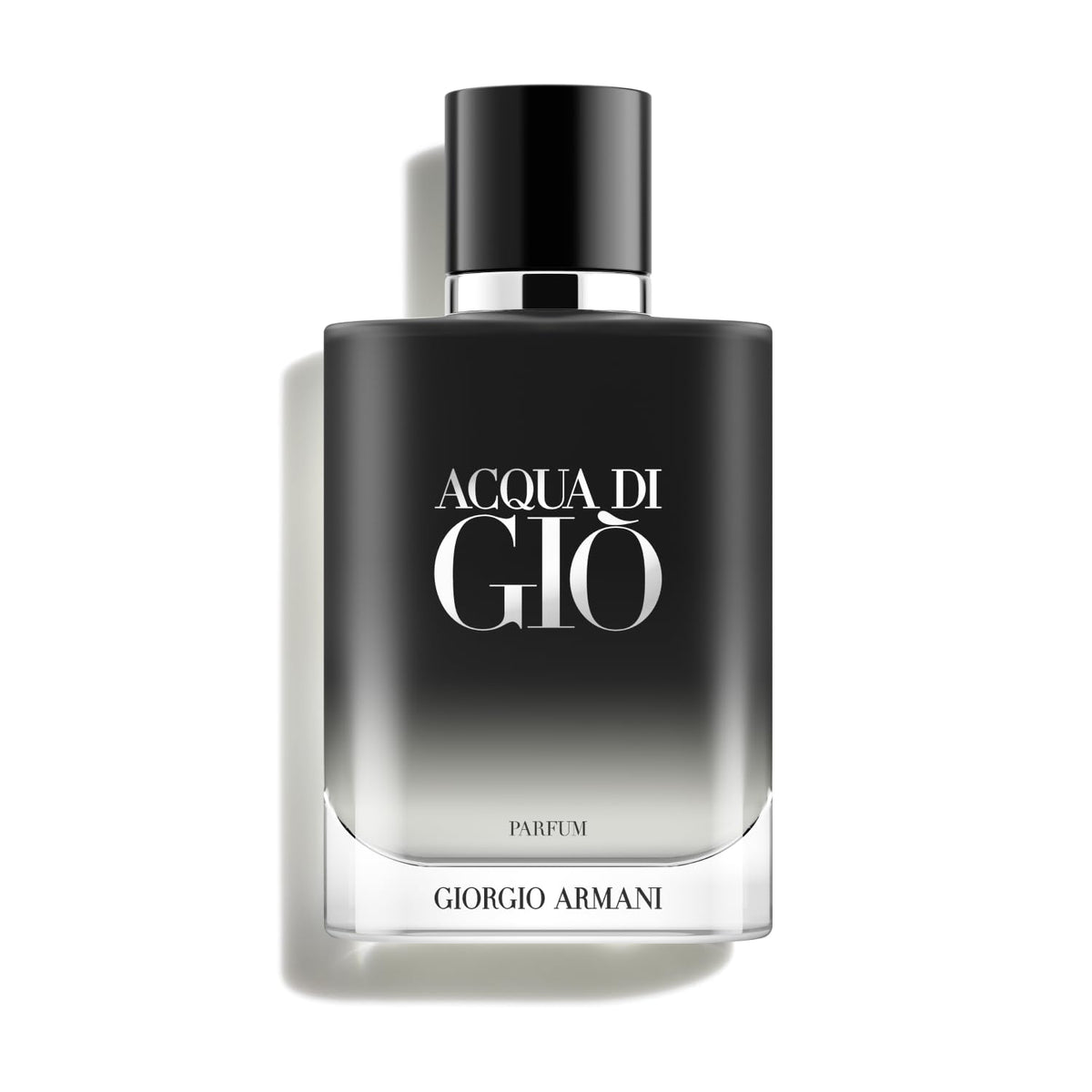 Armani Beauty Acqua di Gio Parfum bottle front conveys fresh marine scent for daily wear.