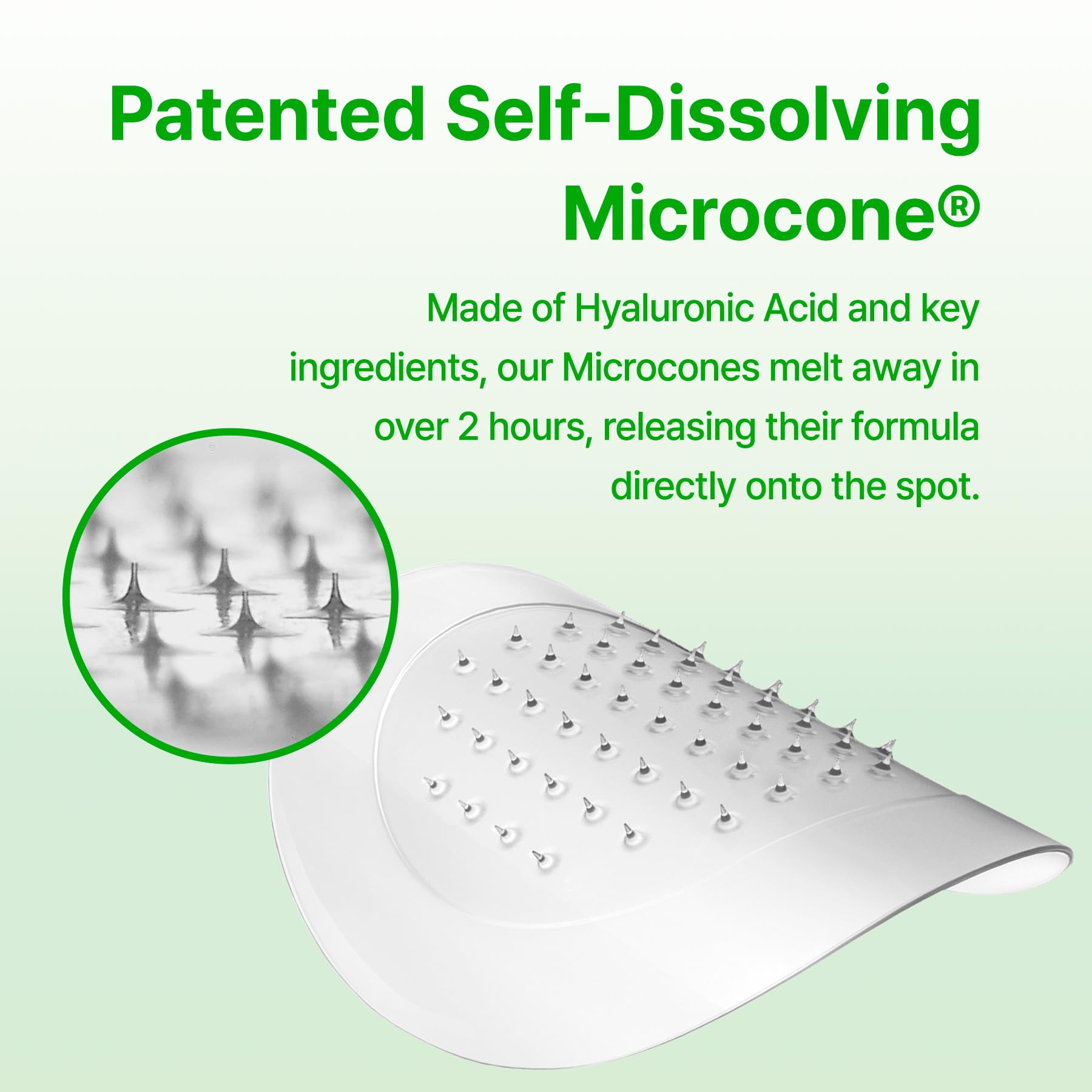 Acropass patch applied on skin during day for discreet blemish management.