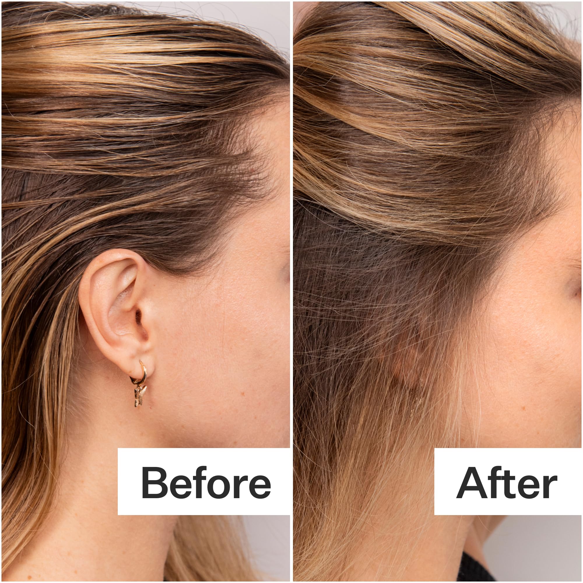 ACT+ ACRE applying dry shampoo to roots demonstrates quick refresh and oil absorption