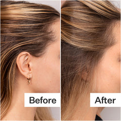 ACT+ ACRE applying dry shampoo to roots demonstrates quick refresh and oil absorption