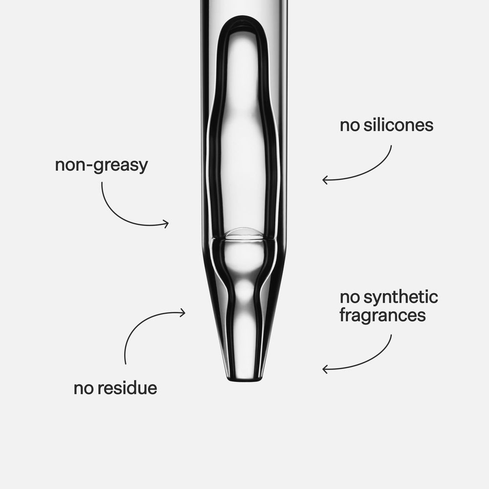 ACT+ACRE daily-application pipette dispense promotes easy, no-rinse scalp care.