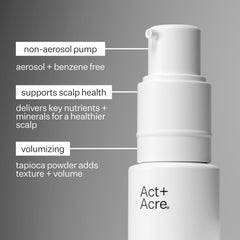 ACT+ ACRE fulvic acid ingredient swatch suggesting plant-powered refresh