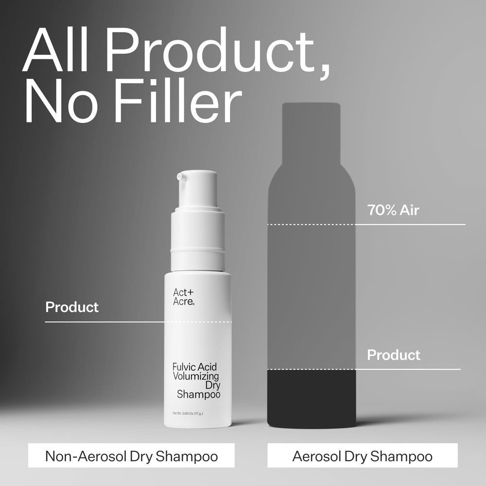ACT+ ACRE hair volume after use showcases lifted roots and fuller texture