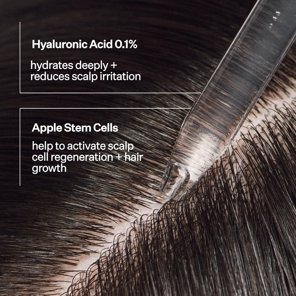 ACT+ACRE hyaluronic-acid drops deliver deep hydration for a balanced scalp.