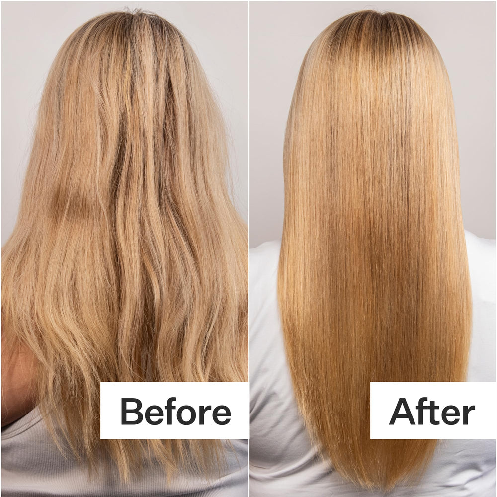 Hands applying ACT+ ACRE mask to towel-dried hair for easy rinse-off