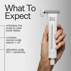 act-acre salicylic acid ingredient closeup highlights scalp-clearing action
