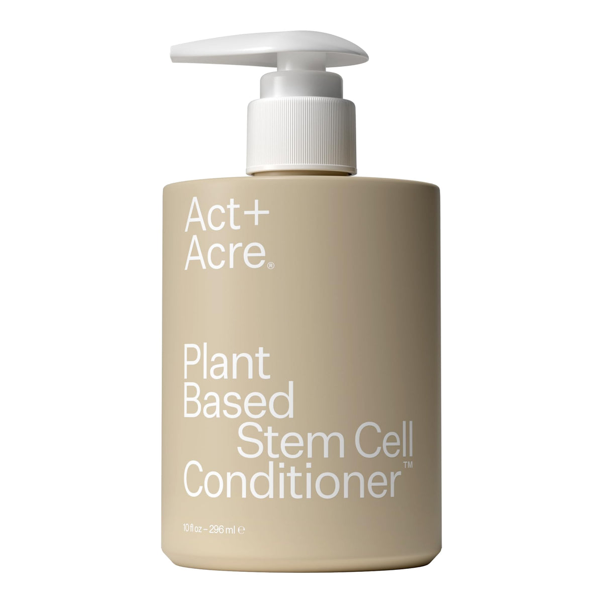 ACT+ ACRE Stem Cell Conditioner bottle closeup shows lightweight hydration for fine hair