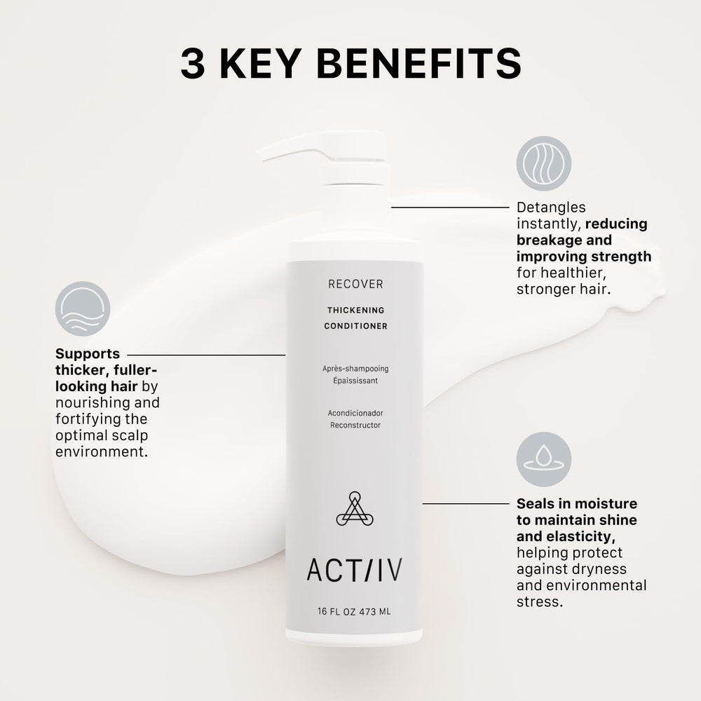 ACTIIV Recover conditioner application routine shows smooth detangling and even coverage.