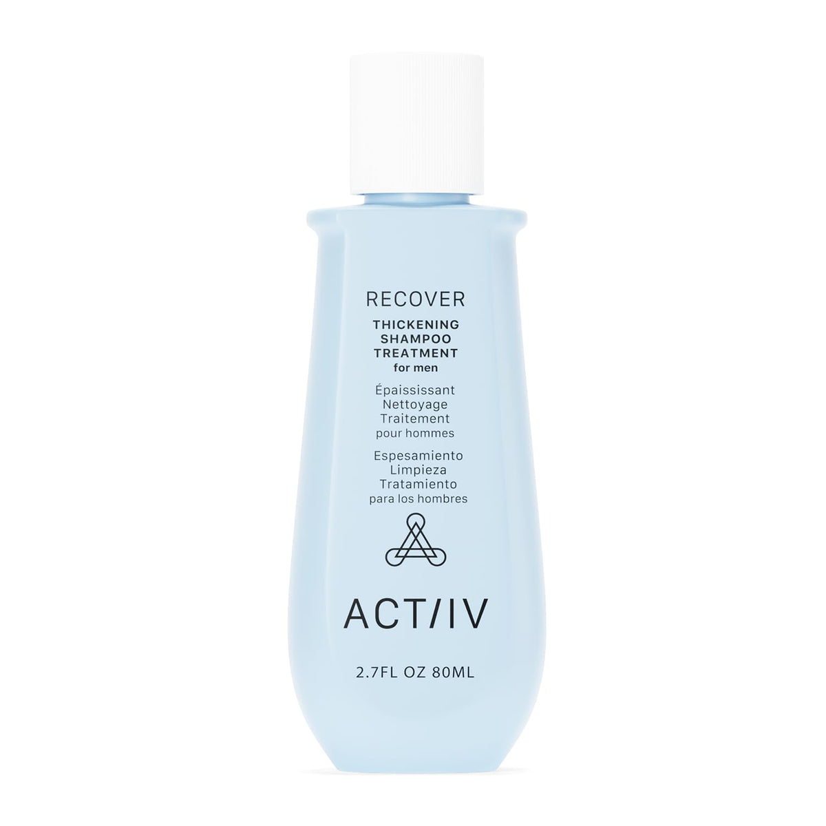 ACTIIV Recover shampoo bottle front—plant-based formula supports fuller-looking hair.