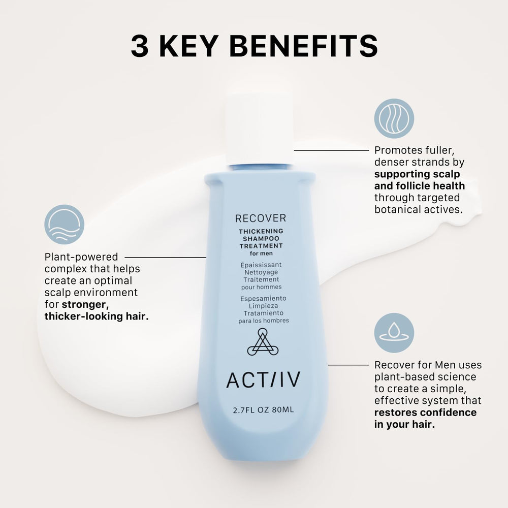 ACTIIV Recover shampoo close-up lather—gentle cleansing for oily scalp.