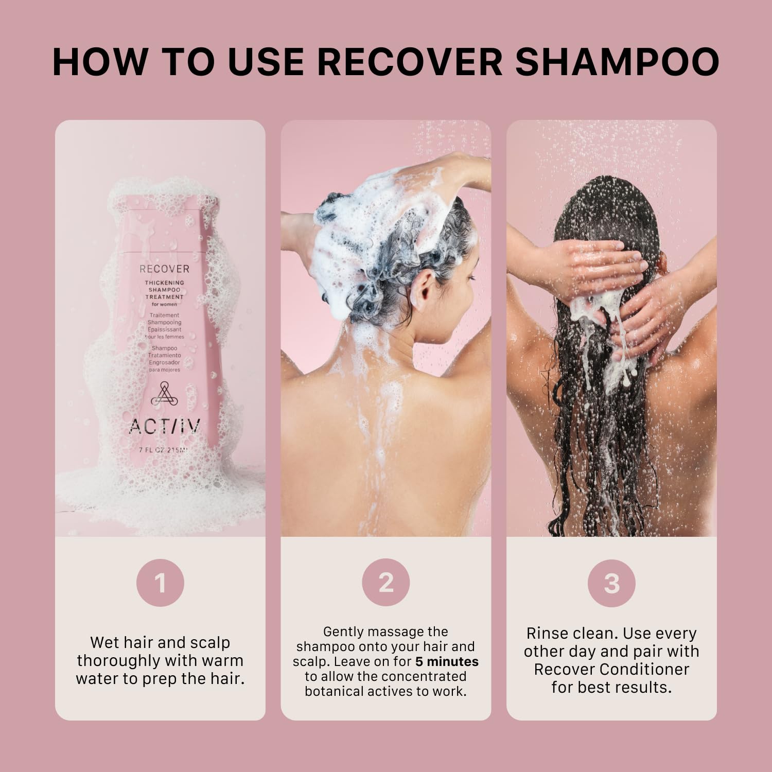 ACTIIV Recover shampoo packaging US origin badge