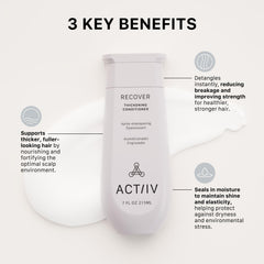 ACTIIV Recover Thickening Conditioner creamy texture hints at smooth detangling and body