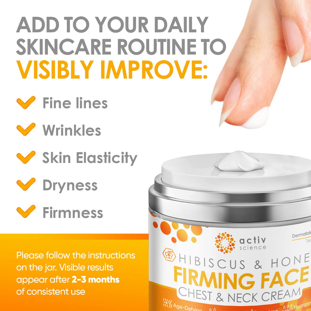 ACTIVSCIENCE Hibiscus & Honey neck application image highlights daily nourishment.