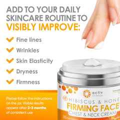 ACTIVSCIENCE Hibiscus & Honey neck application image highlights daily nourishment.