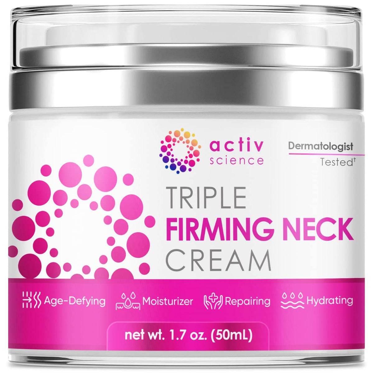 ACTIVSCIENCE Neck Firming Cream bottle with hydrating retinol formula for firmer-looking skin