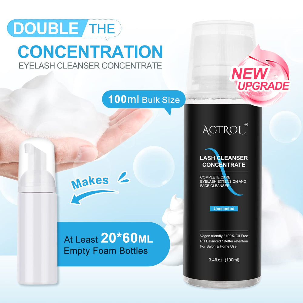 ACTROL Eyelash Cleanser Concentrate oil-free, paraben-free and sulfate-free formula emphasizes safe use.