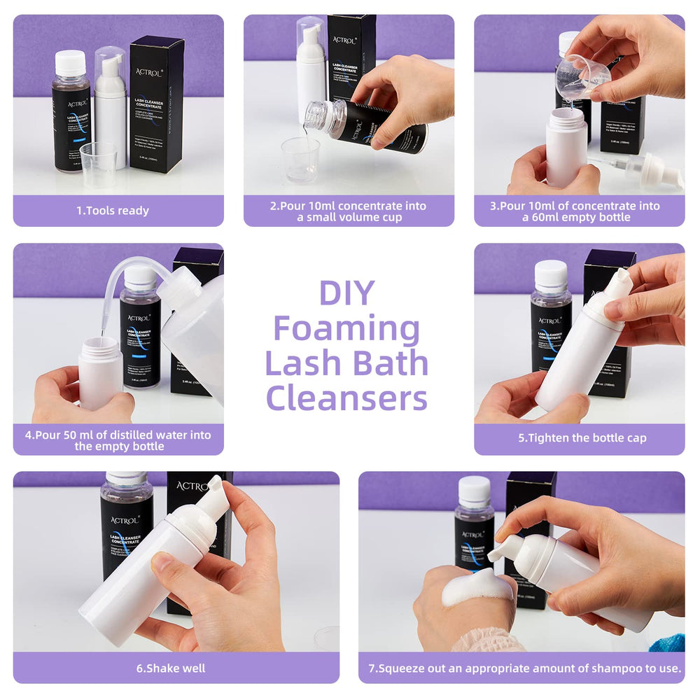 ACTROL Eyelash Cleanser Concentrate in professional lash studio signals salon-grade lash care.