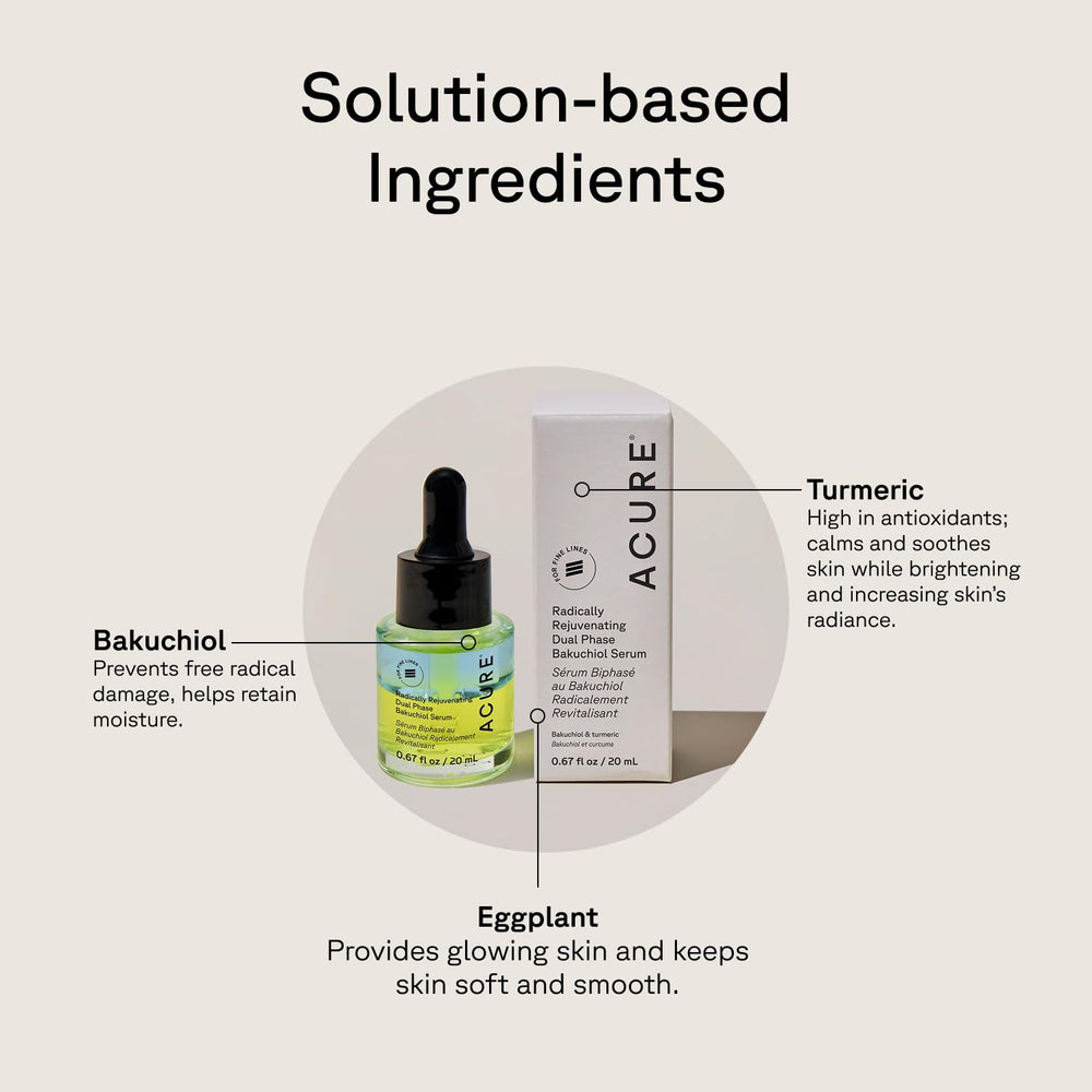 Acure Bakuchiol Serum cold-pressed oils swirl emphasizes deep hydration.