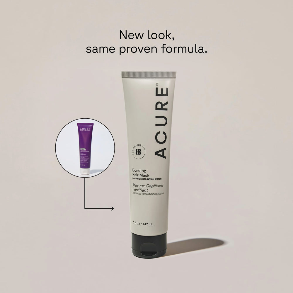 Acure Bonding Hair Mask application on damp hair delivers quick five-minute conditioning
