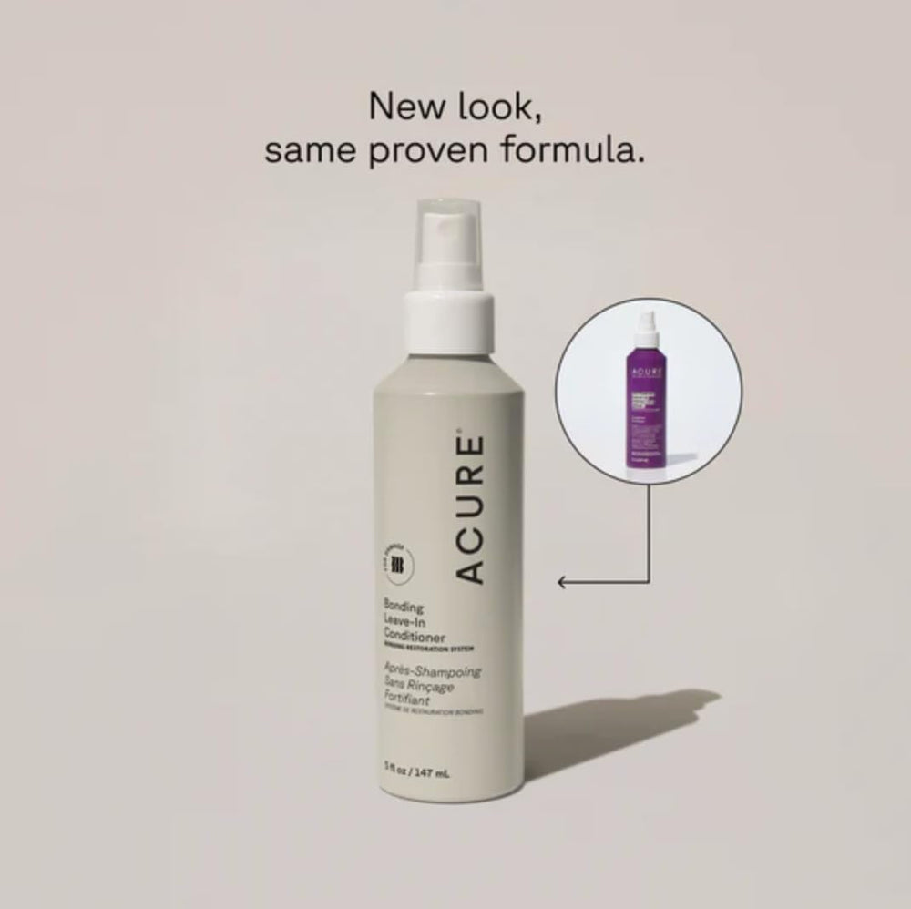 Acure Bonding Leave-In Conditioner spray application on towel-dried hair for smoother ends.