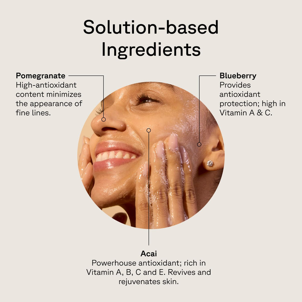 Acure Brightening Cleansing Gel demonstrates suitability for all skin types in routine.