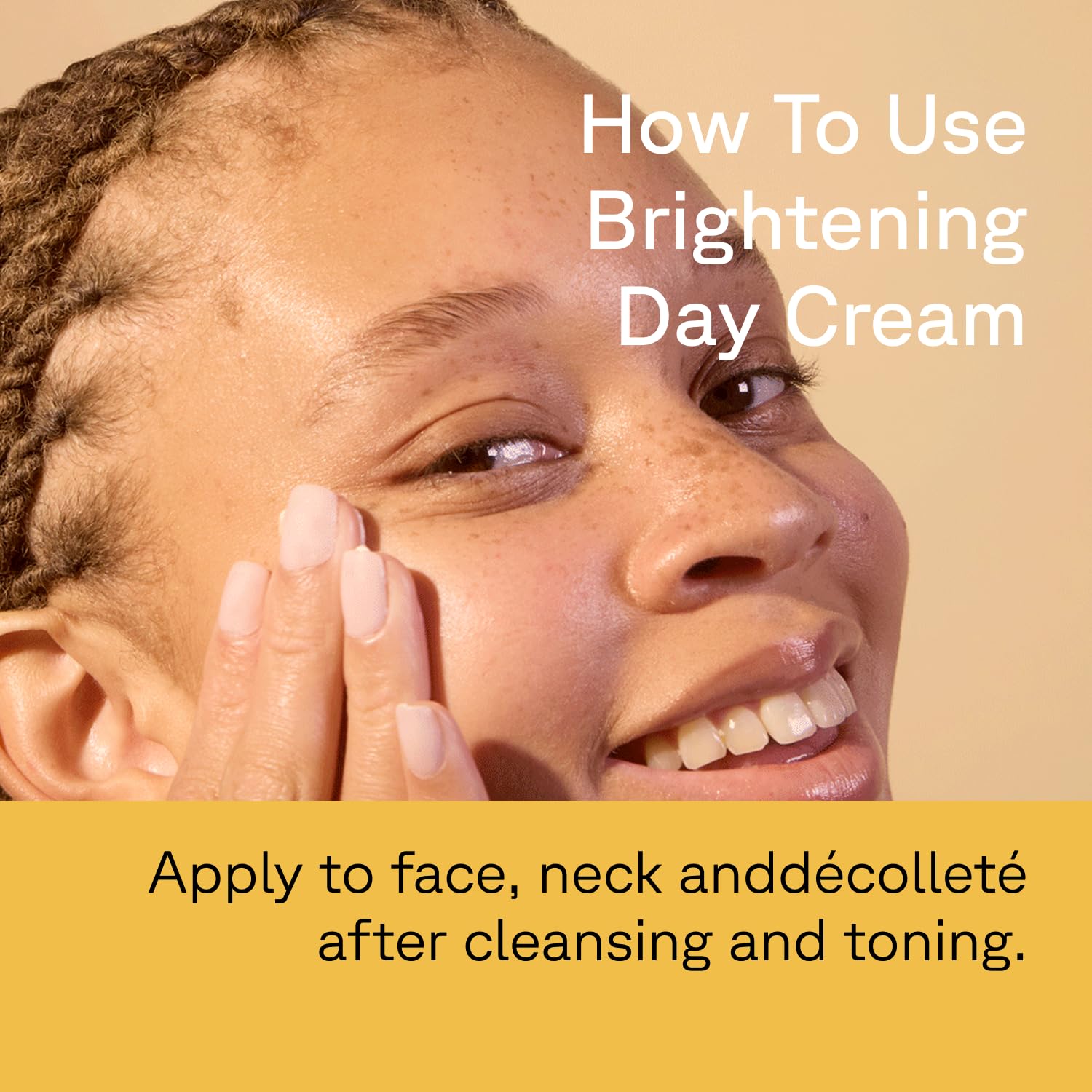 Acure Brightening Day Cream vegan, cruelty-free promise on packaging
