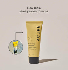 Acure Brightening Night Cream jar highlighting glow-boosting formula for morning radiance