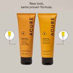Acure Brightening Scrub texture - visible micro-scrub for pore-cleaning radiance.