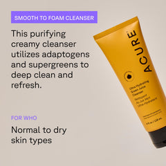 Acure Cleanser dispensing pump ready for quick daily cleansing routine.