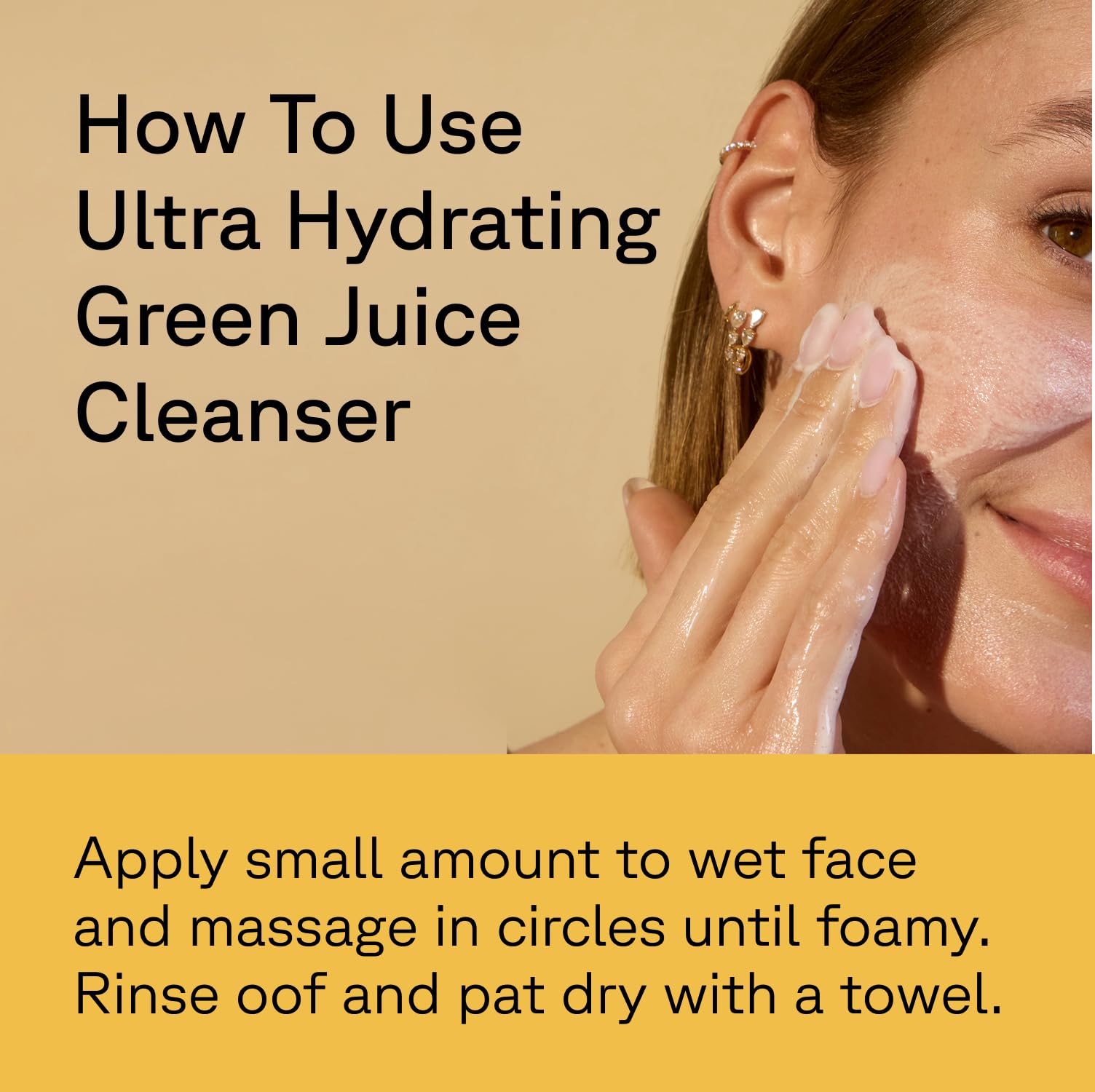 Acure Face Cleanser foam action demonstrates gentle exfoliation and impurity removal.