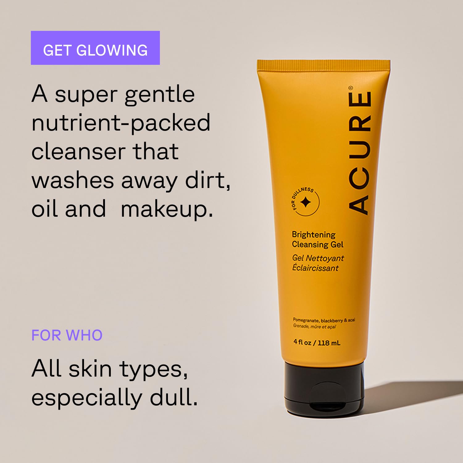 Acure Sea Kelp ingredient - nourishing buff for balanced skin tone.