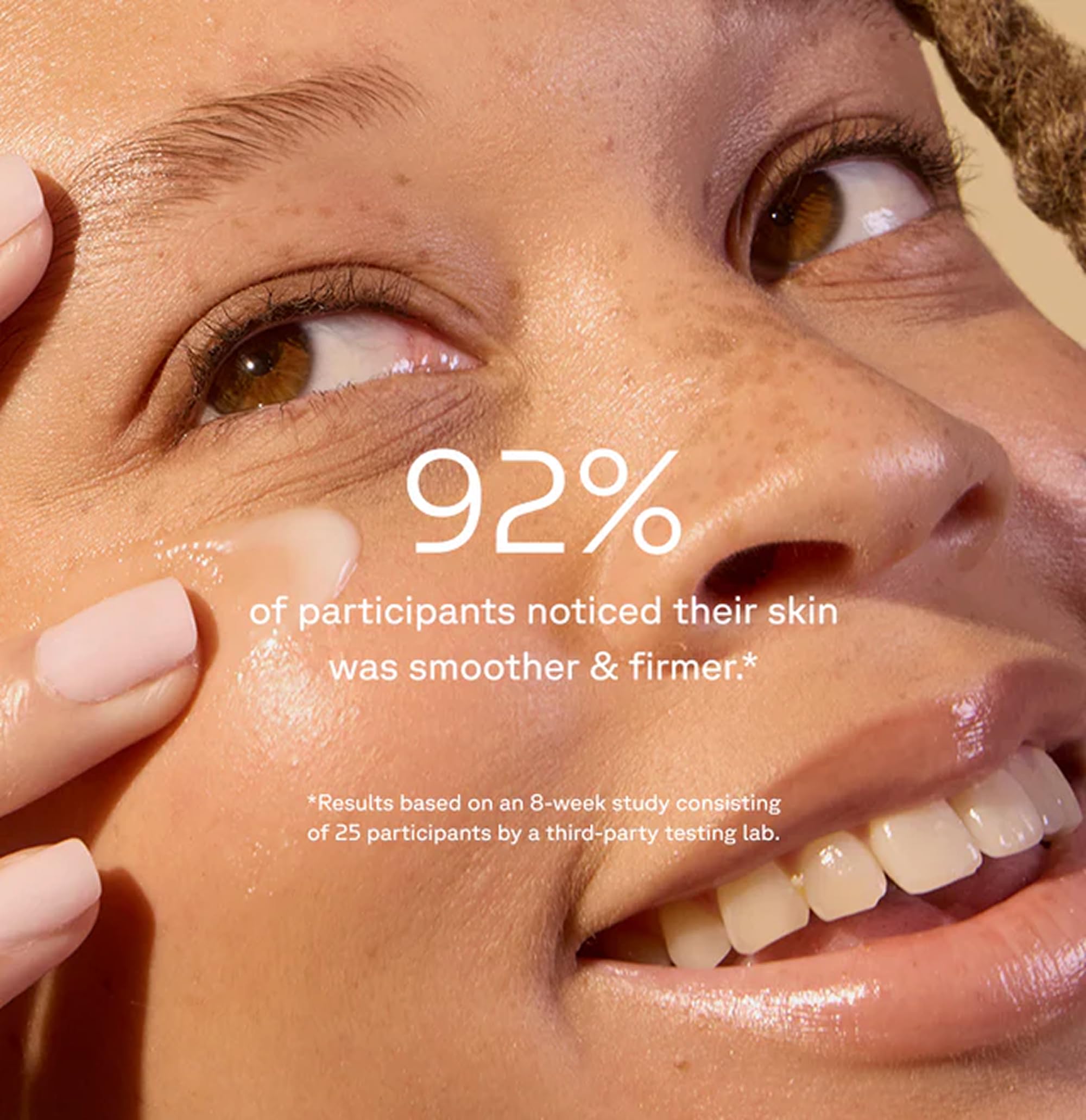 Acure Resilience Eye Balm cream on under-eye area highlights hydration and smoothing.