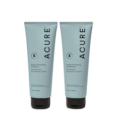 Acure Simply Smoothing Shampoo bottle promotes frizz control and smoother hair.