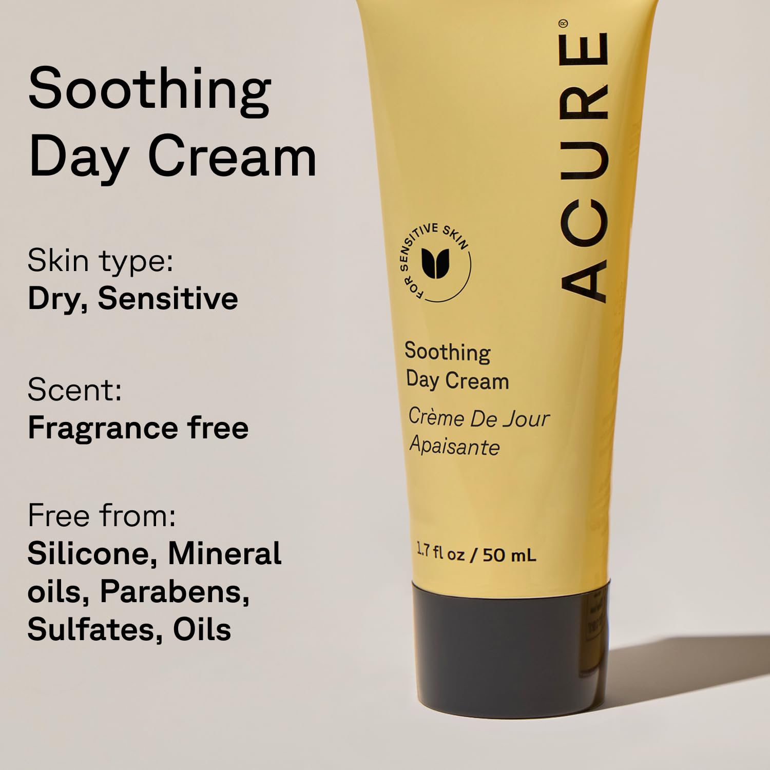 Chamomile flowers evoke calming skincare with Acure Soothing Day Cream.