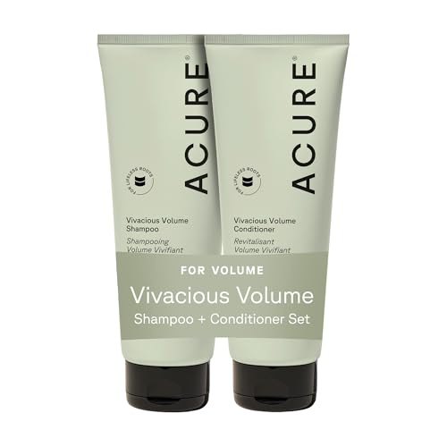 Acure Vivacious Volume Shampoo bottle showing lightweight lift for fine hair