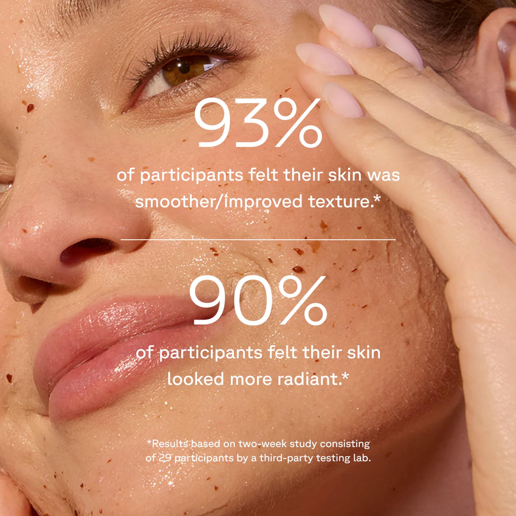 Acure Zombie Cell Clarifying Mask on face during application for smoother texture.