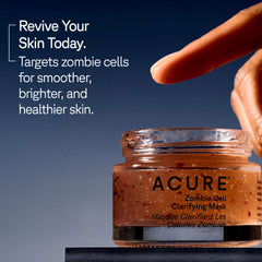 Acure Zombie Cell Clarifying Mask texture close-up of exfoliating formula.