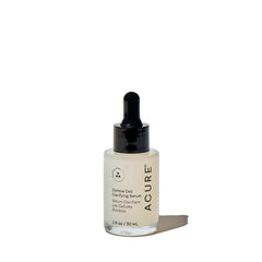 Acure Zombie Cell Clarifying Serum bottle closeup for gentle exfoliation and glow