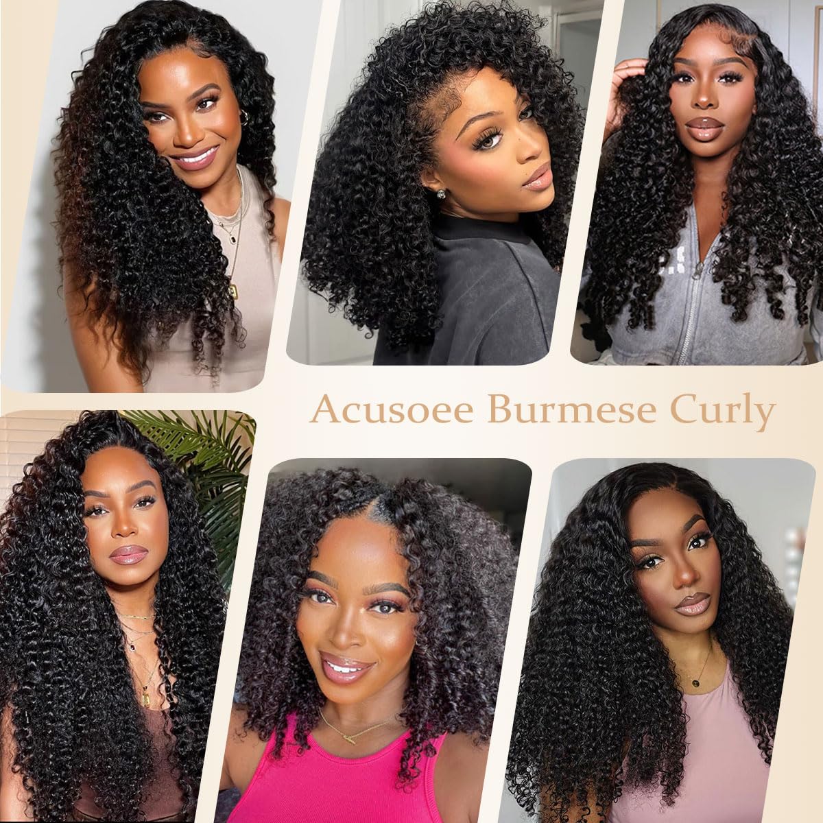 Acusoee Burmese curly bundles dyeable-bleachable closeup shows versatile styling for special occasions.