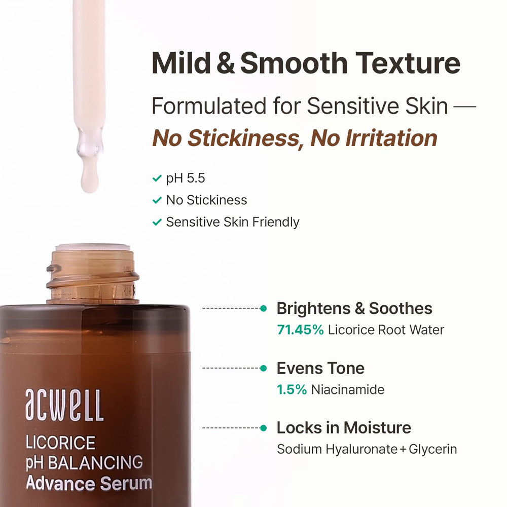 ACWELL Licorice pH Balancing Serum dispense pump, illustrating easy, precise dosing.