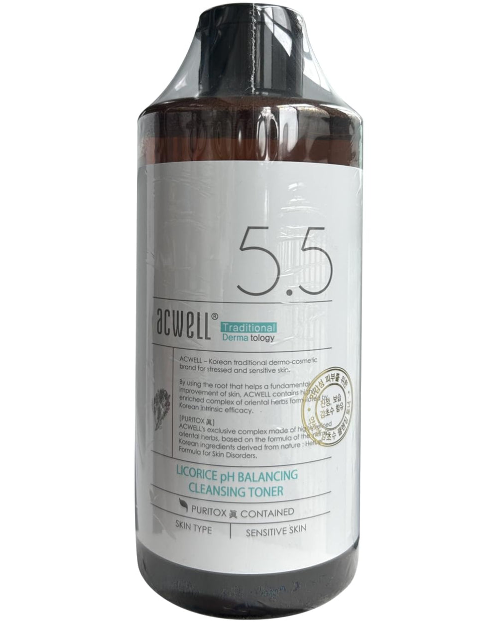 ACWELL Licorice Toner bottle with leaves conveys natural, gentle care.