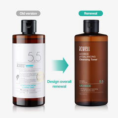 ACWELL Licorice Toner pour shot shows refreshing cleanse with skin-calming benefits.