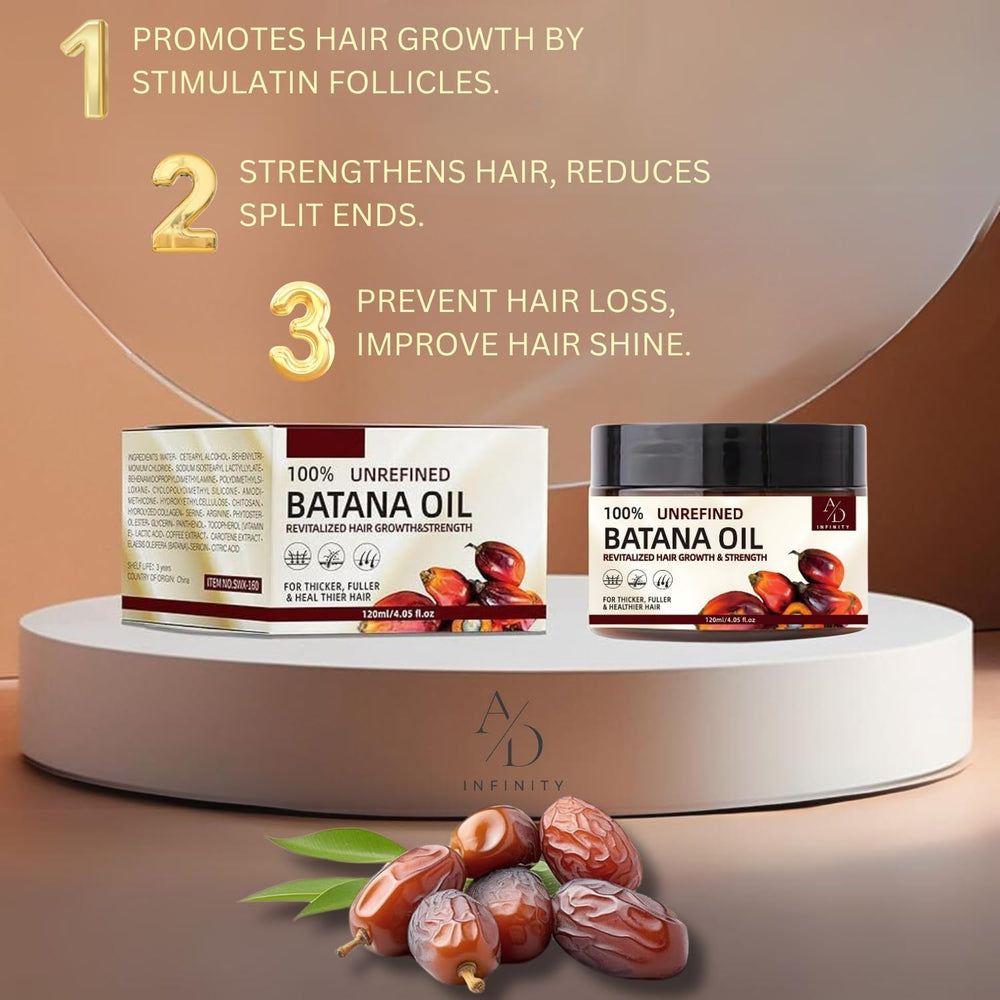 Close-up on glossy hair strands after Batana Oil treatment.