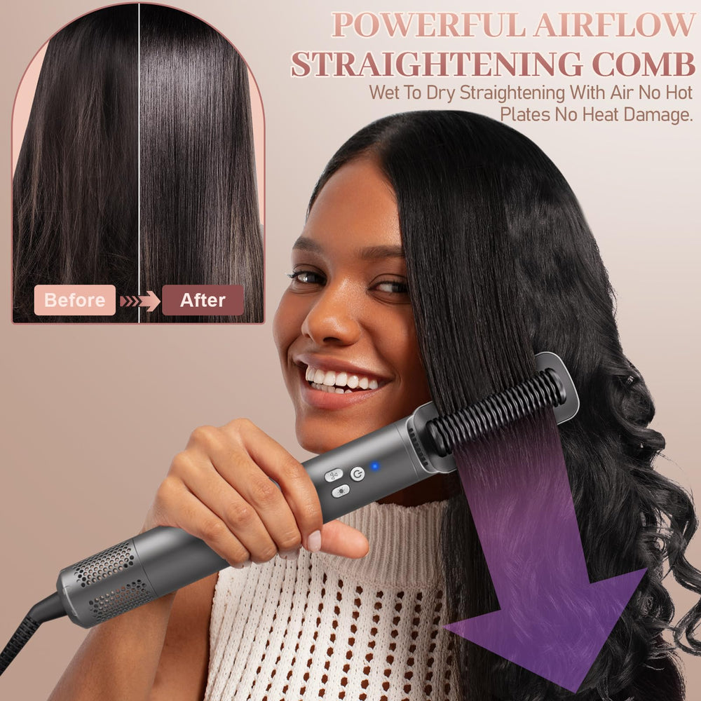 AdamPark 6-in-1 air styling system with right curl iron delivers voluminous curls.