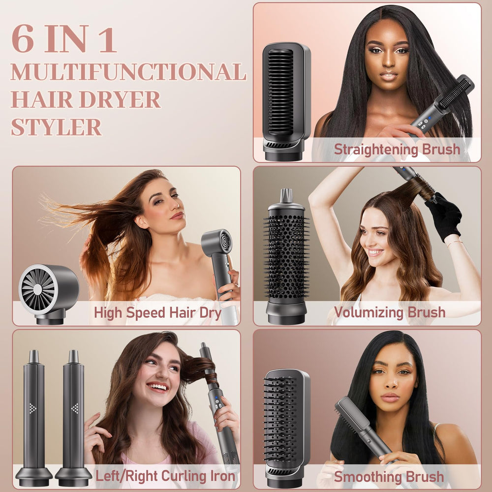 AdamPark 6-in-1 air styling system safety features and ergonomic design closeup.