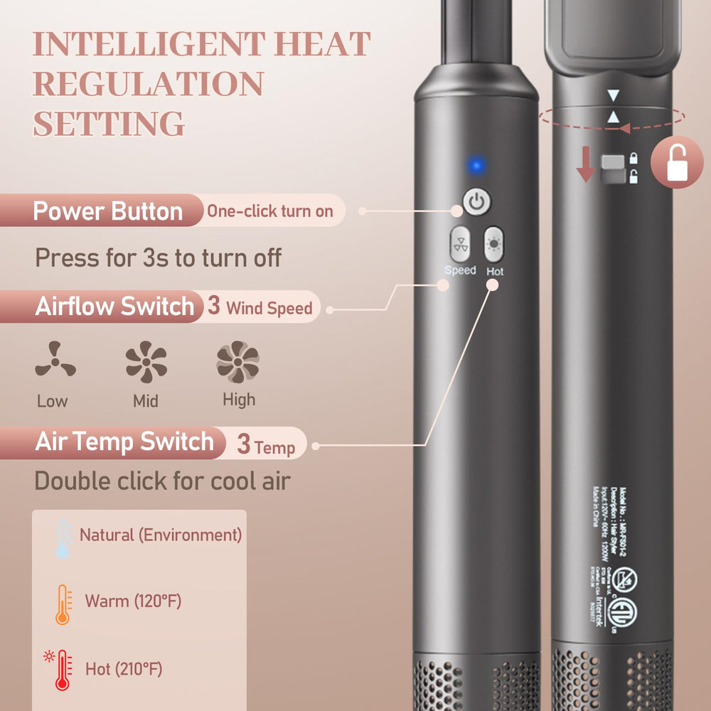 AdamPark 6-in-1 air styling system smoothing brush minimizes frizz for polish.