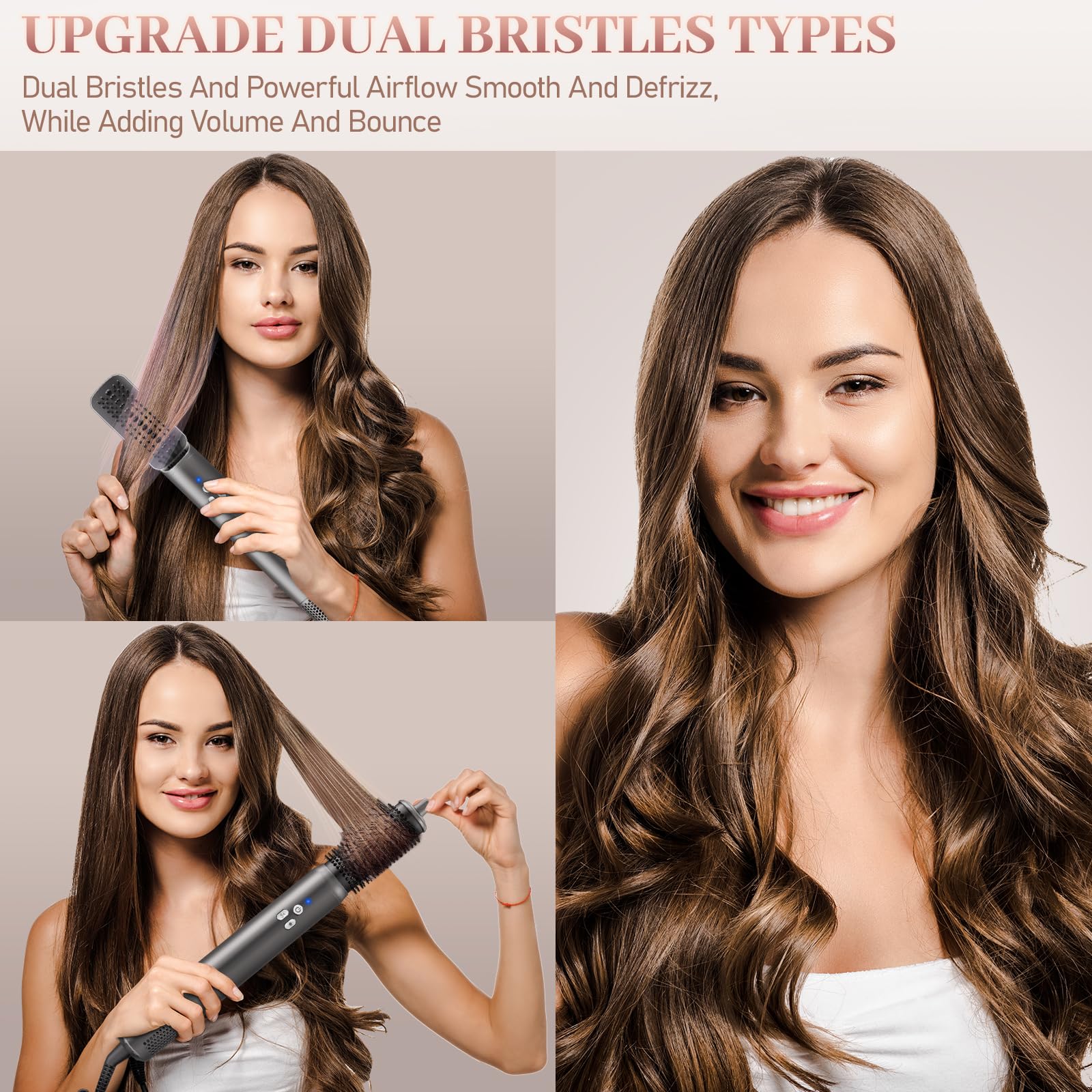 AdamPark 6-in-1 air styling system volumizing brush adds body and bounce.