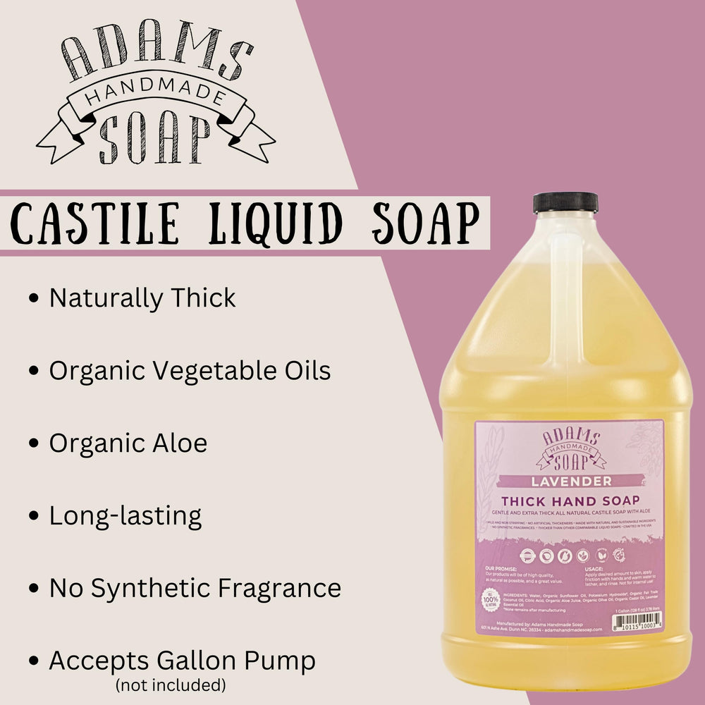Adams Handmade Soap lavender castile refill—eco-friendly, biodegradable option for family kitchens.