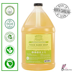 Adams Handmade Soap lemongrass gallon refill supports sustainable refilling and lower waste