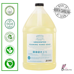 Adams Handmade Soap unscented castile soap closeup shows organic oils and aloe for gentle cleansing